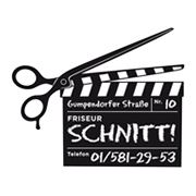 Logo Friseur Schnitt – Filmklappe mit Schere